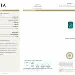 GIA Certificate copy for 2.87 carats, untreated, no oil emerald