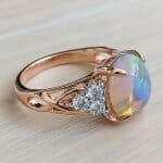 How to buy an opal - white opal diamond ring rose gold ring