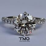 Engagement Ring Custom made in Bangkok - 3 carats K-VVS1 Pave Engagement Ring